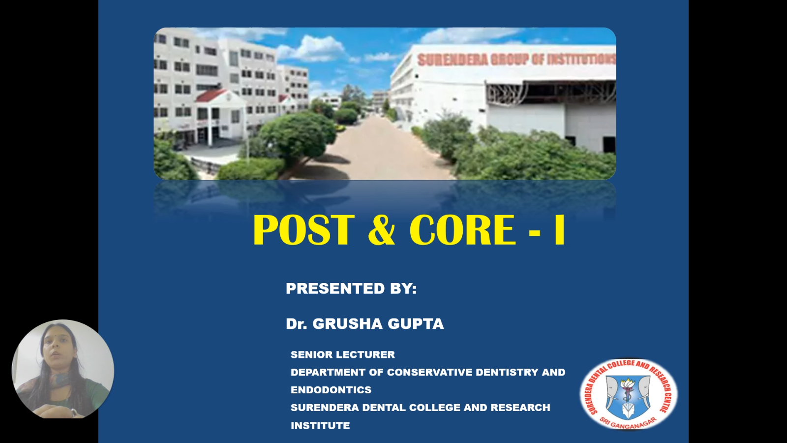 Endodontics: Post and Core – 2025-26